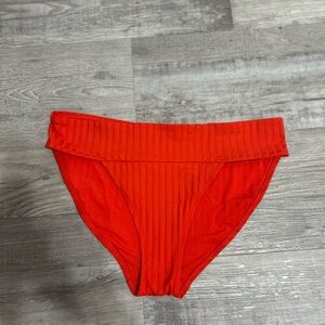 Aerie Women’s Red Ribbed Bikini bottoms Medium